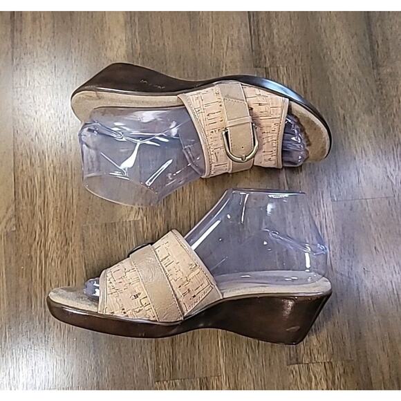 A2 by Aerosoles Cork Wedge Comfort Sandals Tan Women’s 8 GUC - Picture 5 of 10